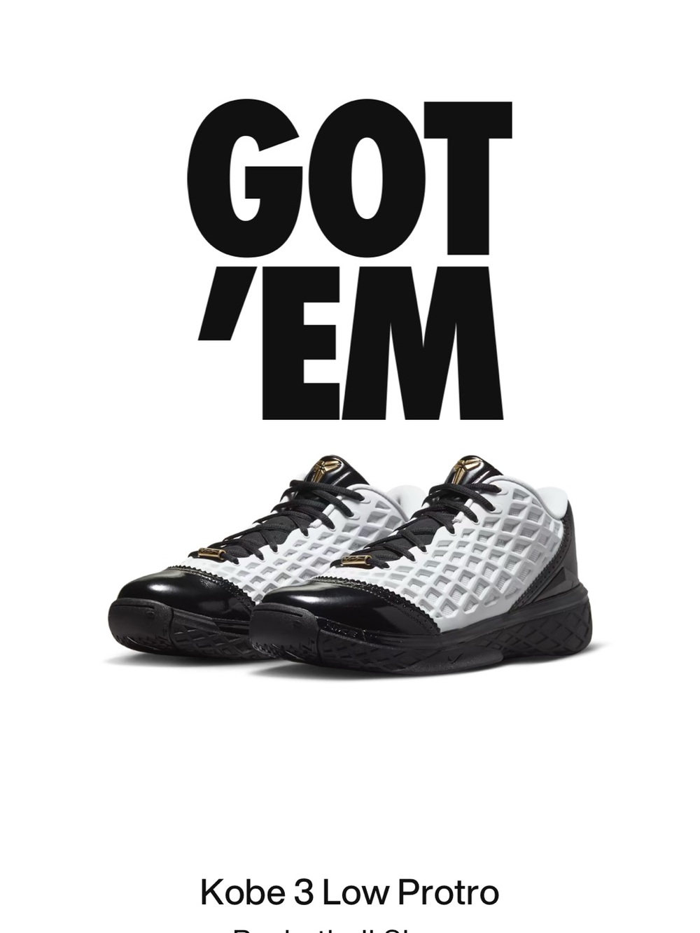 Nike Black White Low-Top Basketball Shoes with Gold Accents
